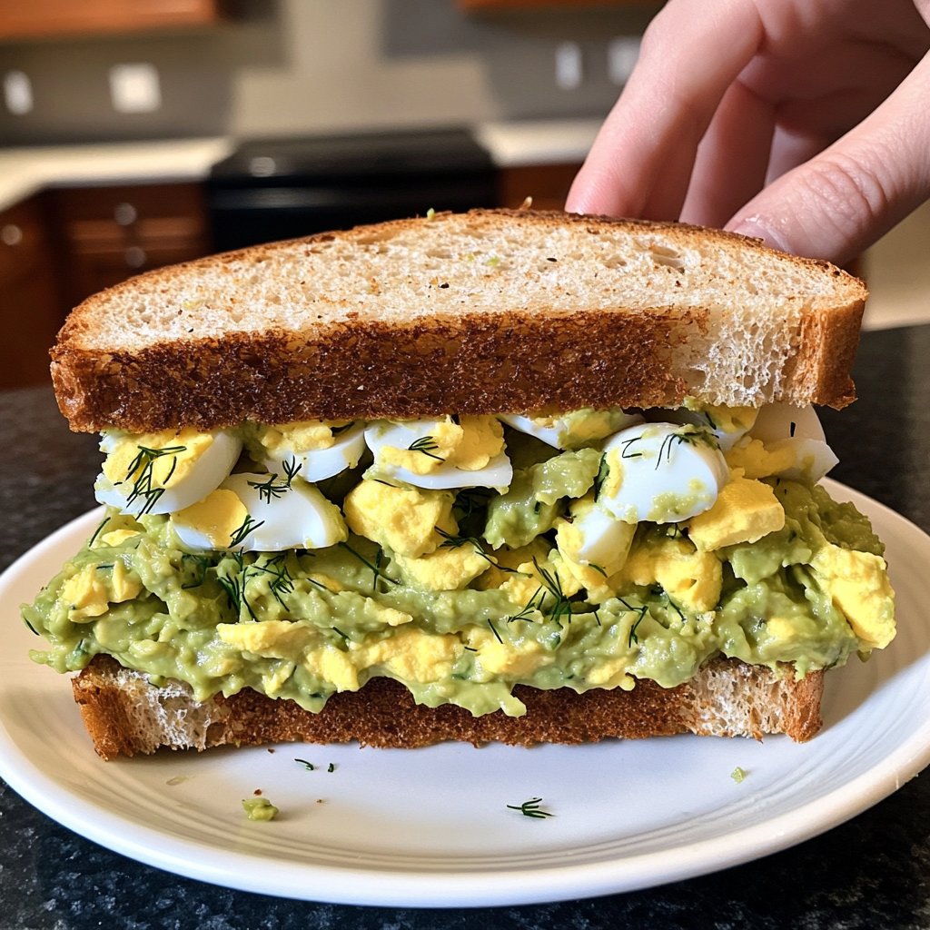 Budget-Friendly Avocado Egg Salad Sandwich Lunch