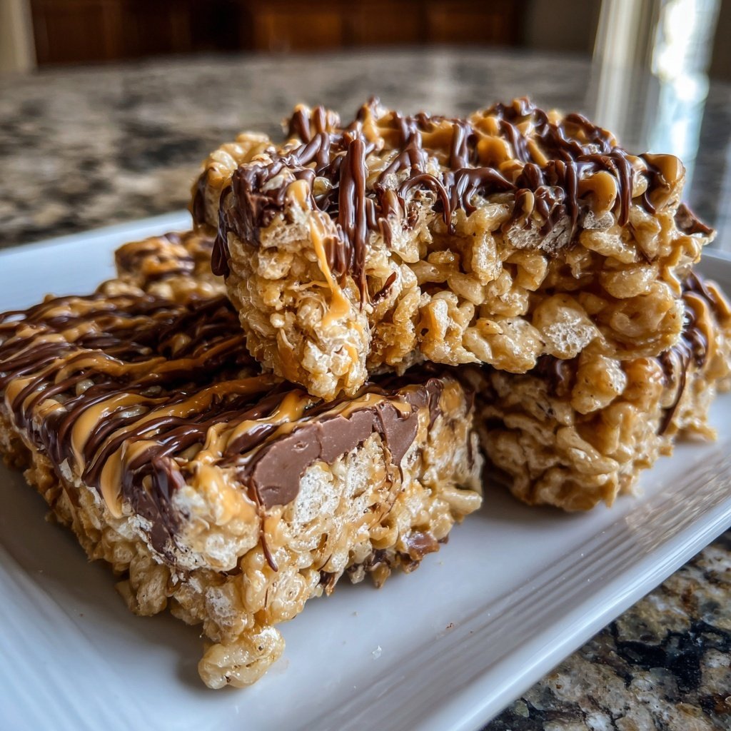 Chocolate Peanut Butter Rice Crispy Treats