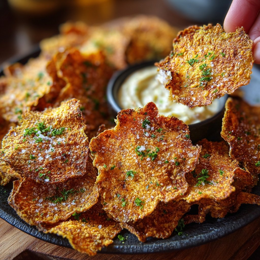 Crispy Eggplant Garlic Chips