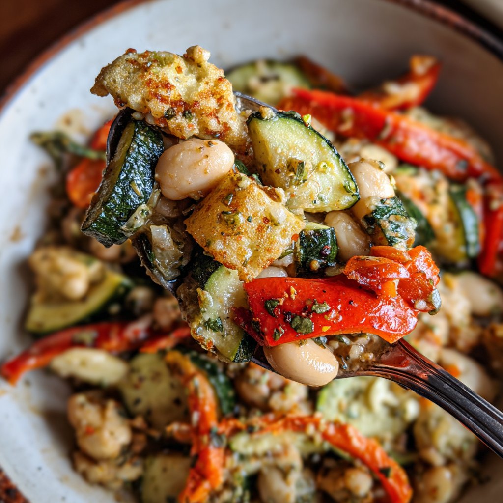 Roasted Veggie White Bean Skillet