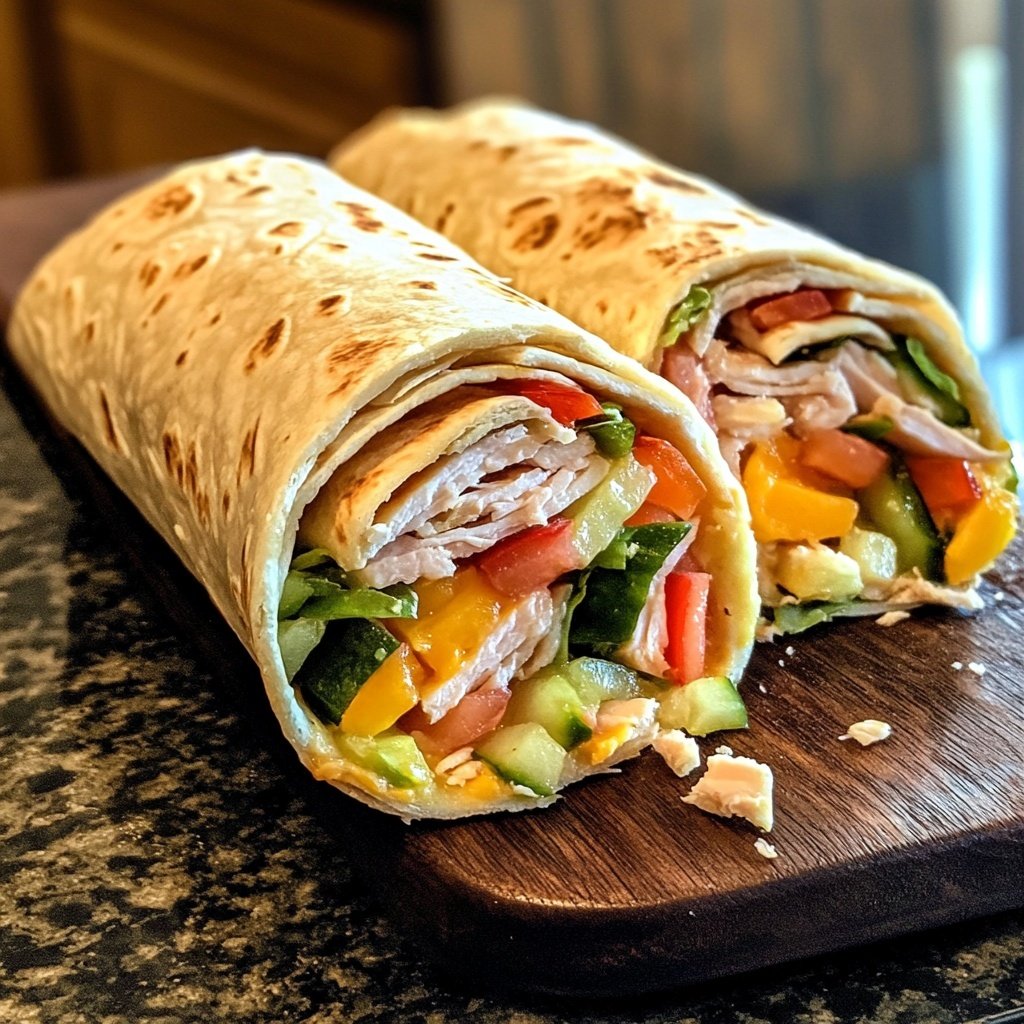 Easy Turkey and Cheese Wrap Lunch