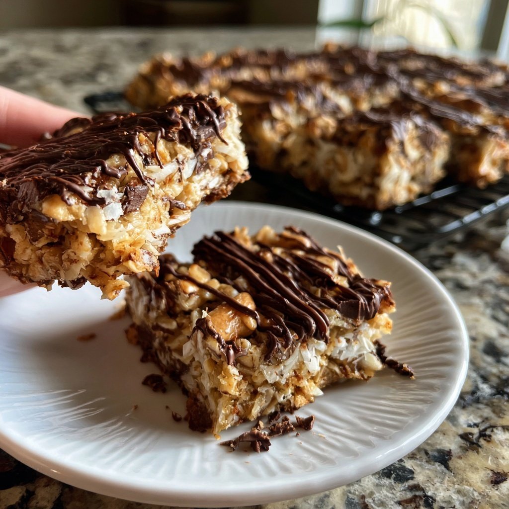 Chocolate Coconut Cashew Snack Squares