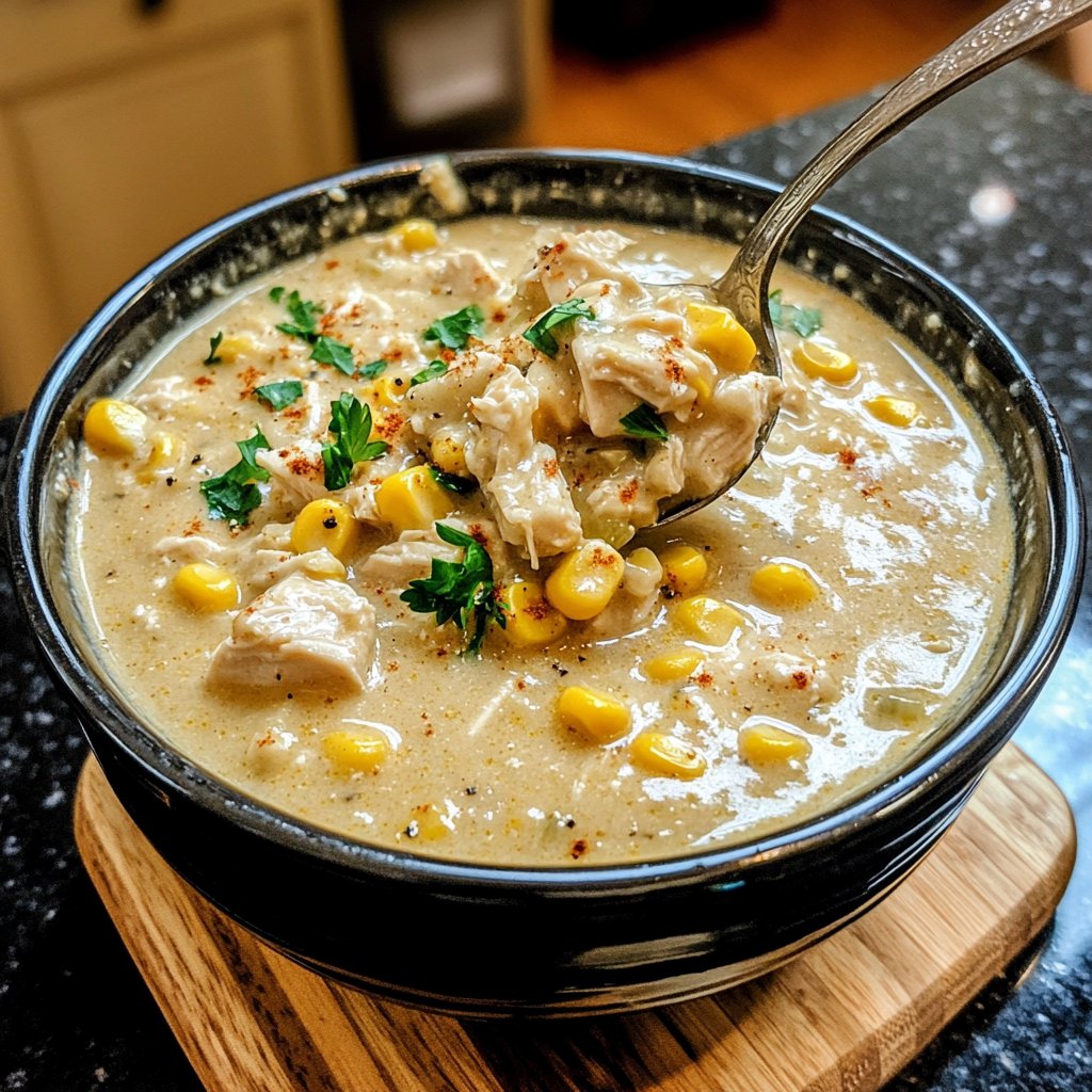 Cozy Crockpot Chicken and Corn Chowder