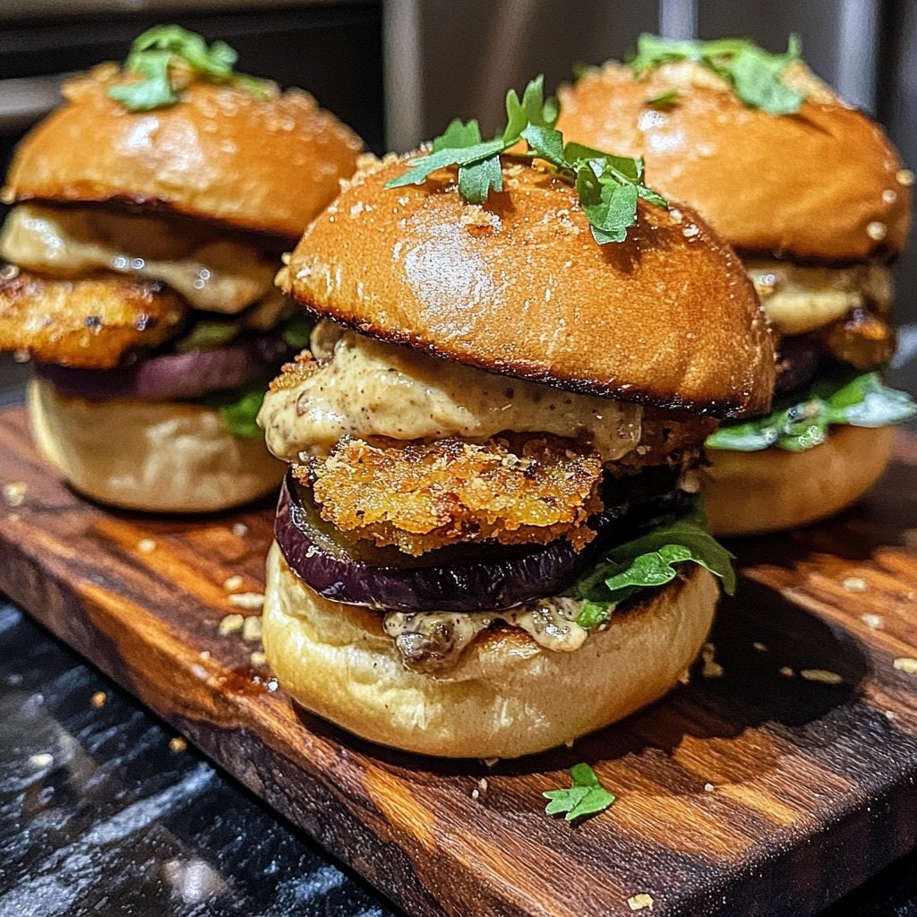 Sliders with Crispy Eggplant