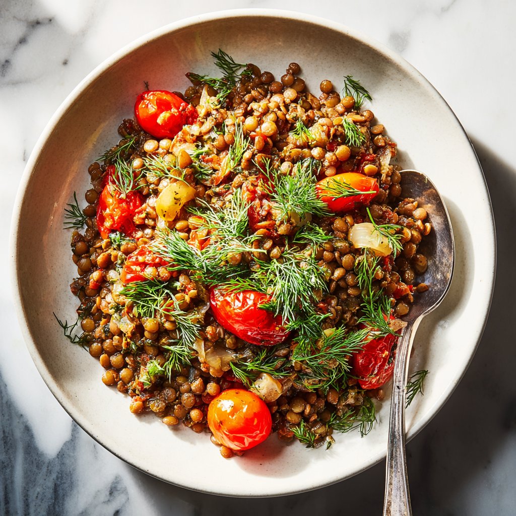 Healthy Dinner Mediterranean Lentil Plate